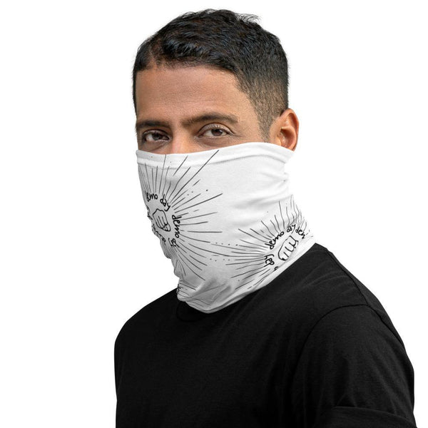 Demo Day Fist - White Neck Gaiter - Real Estate Investor Gear