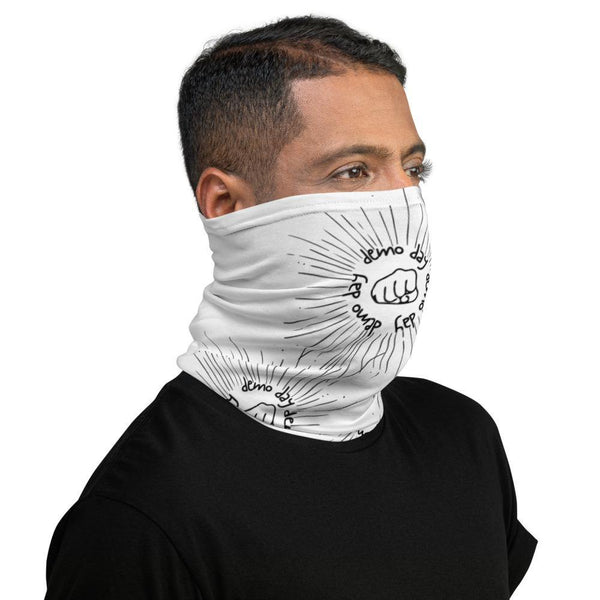 Demo Day Fist - White Neck Gaiter - Real Estate Investor Gear