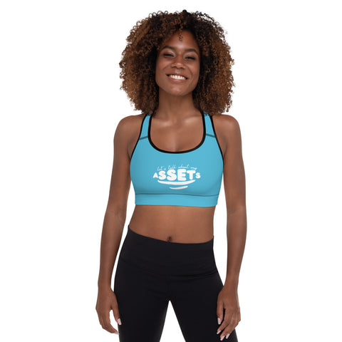 Let's Talk Assets - Blue Padded Sports Bra