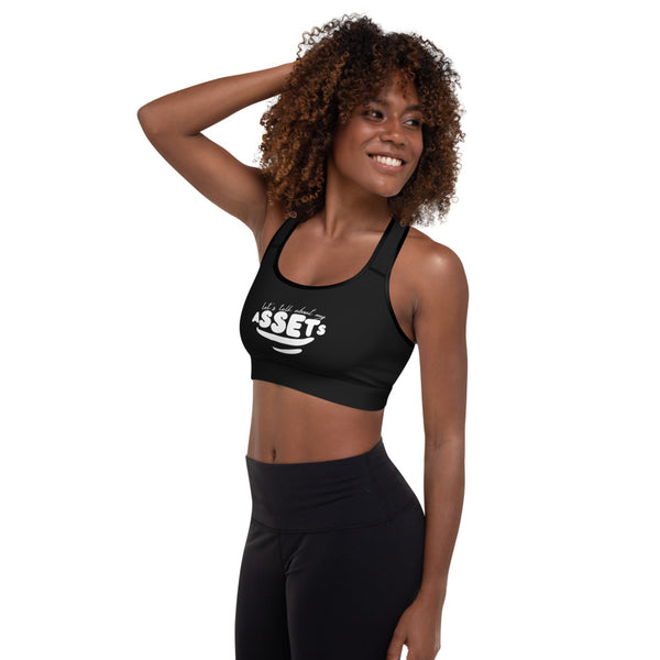 Let's Talk Assets - Black Padded Sports Bra