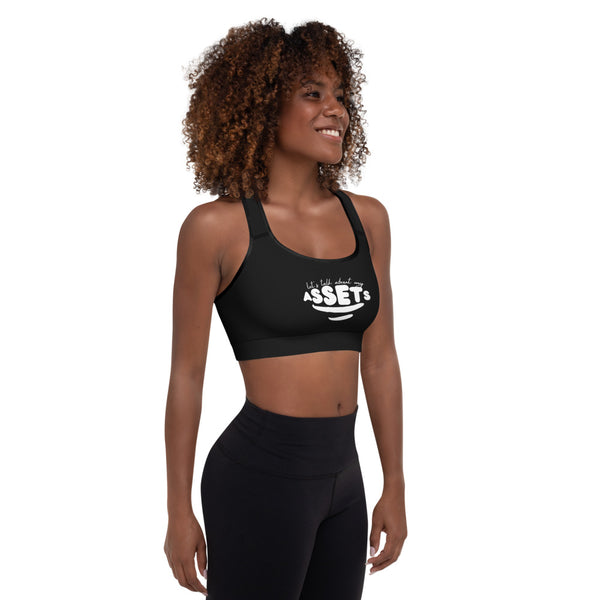 Let's Talk Assets - Black Padded Sports Bra