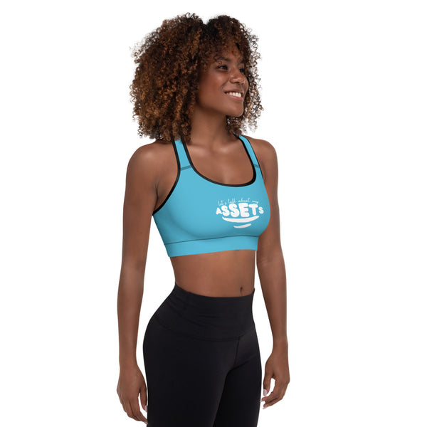 Let's Talk Assets - Blue Padded Sports Bra