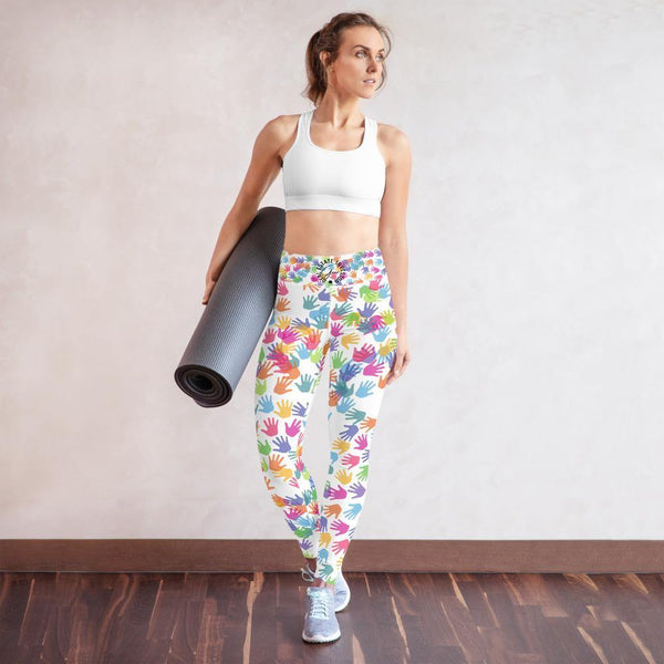 Hands On - White Yoga Leggings - Real Estate Investor Gear