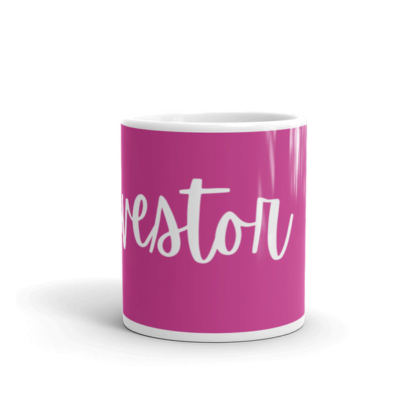 Investor Cursive - White glossy mug