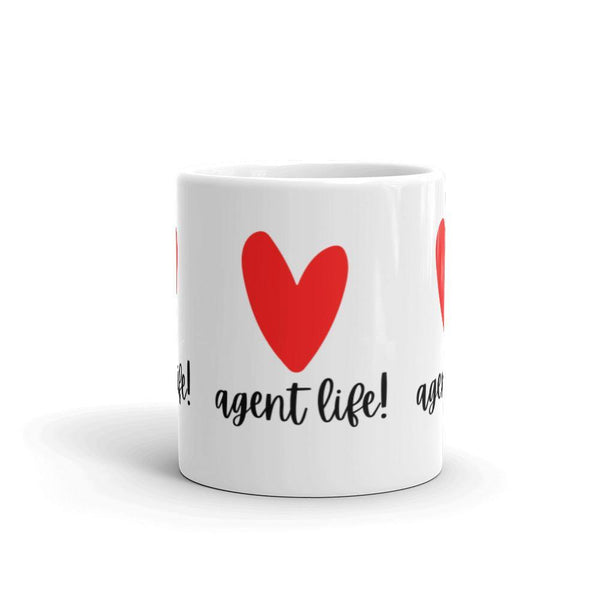 Heart Agent - White glossy mug - Real Estate Investor Gear