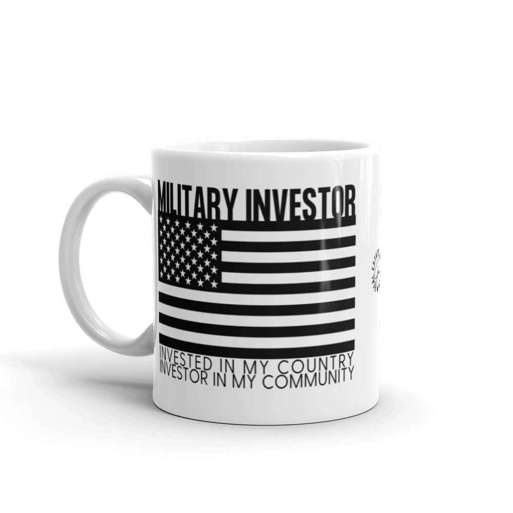 Military Investor - White glossy mug