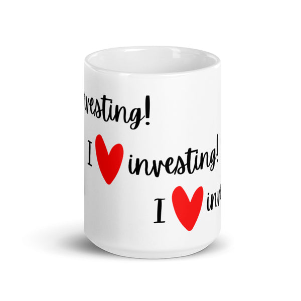 I Heart Investing - White glossy mug