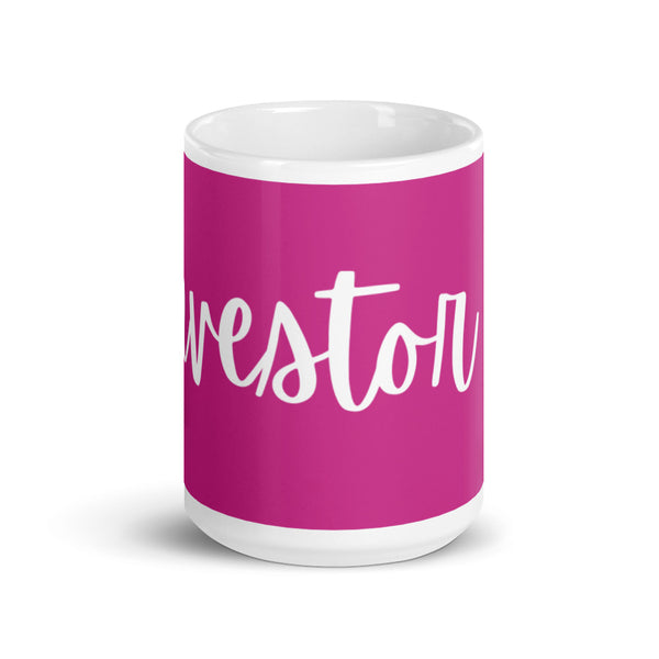 Investor Cursive - White glossy mug