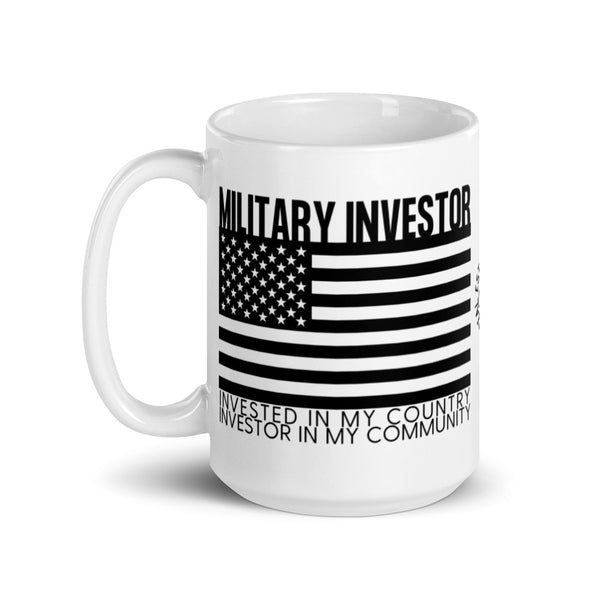 Military Investor - White glossy mug