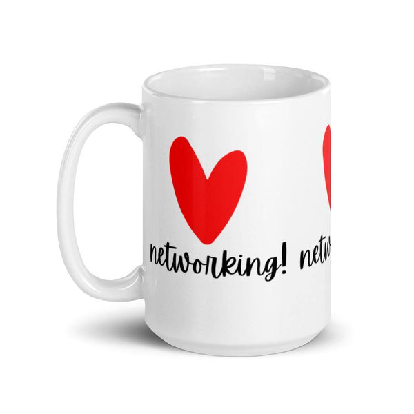 Heart Networking - White glossy mug - Real Estate Investor Gear