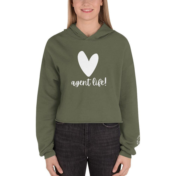 Heart Agent - Crop Hoodie - Real Estate Investor Gear