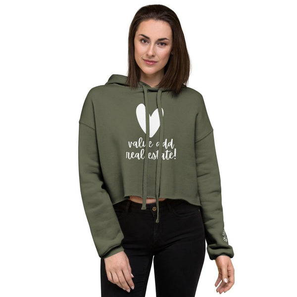 Heart Value Add - Crop Hoodie - Real Estate Investor Gear