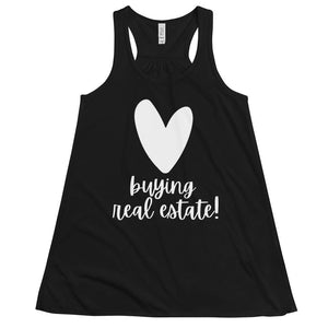 Heart Buying RE - Women's Flowy Racerback Tank - Real Estate Investor Gear