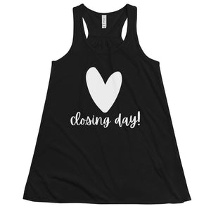 Heart Closing Day - Women's Flowy Racerback Tank - Real Estate Investor Gear