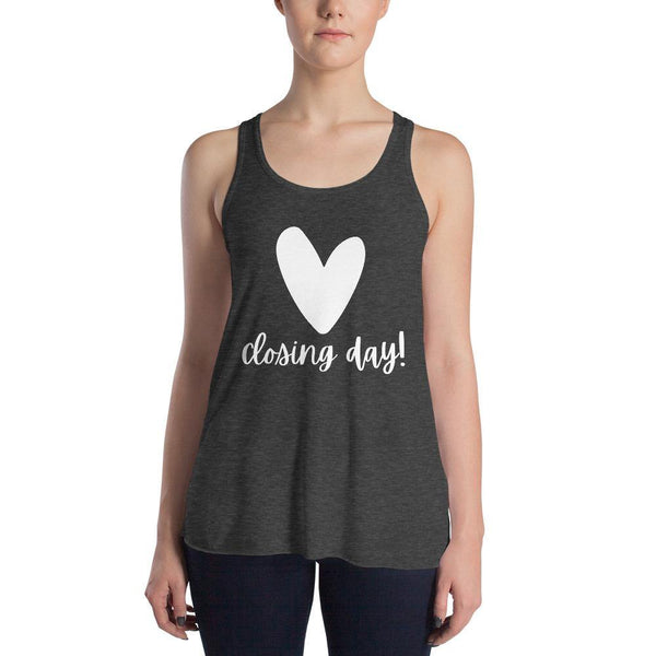 Heart Closing Day - Women's Flowy Racerback Tank - Real Estate Investor Gear