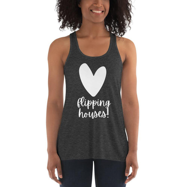 Heart Flipping - Women's Flowy Racerback Tank - Real Estate Investor Gear