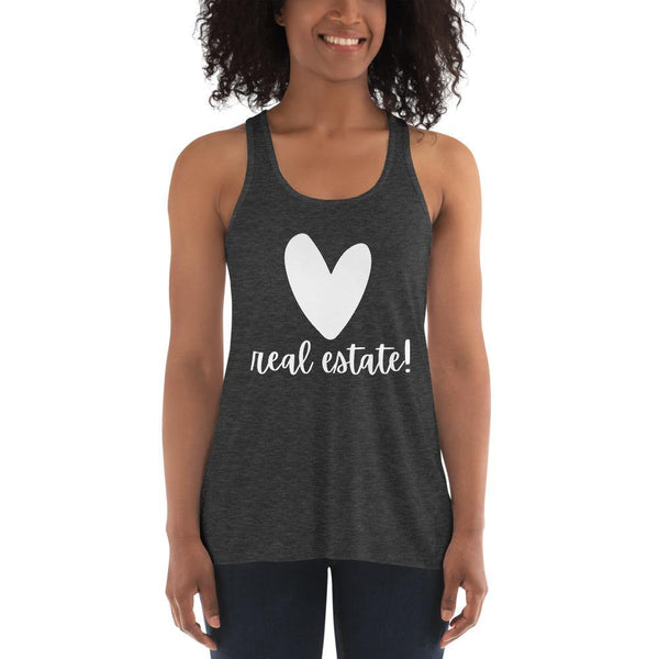 Heart RE - Women's Flowy Racerback Tank - Real Estate Investor Gear