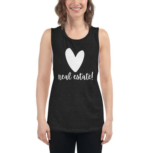 Heart RE - Ladies’ Muscle Tank - Real Estate Investor Gear