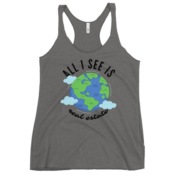 Earth = RE - Women's Racerback Tank - Real Estate Investor Gear