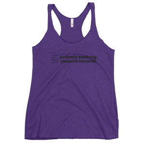 Actively Passive - Women's Racerback Tank - Real Estate Investor Gear